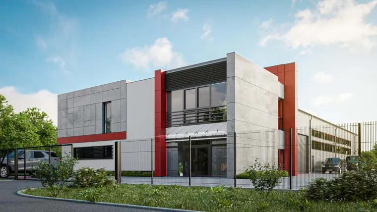 INOX Hall - visualisation of an industrial and office building