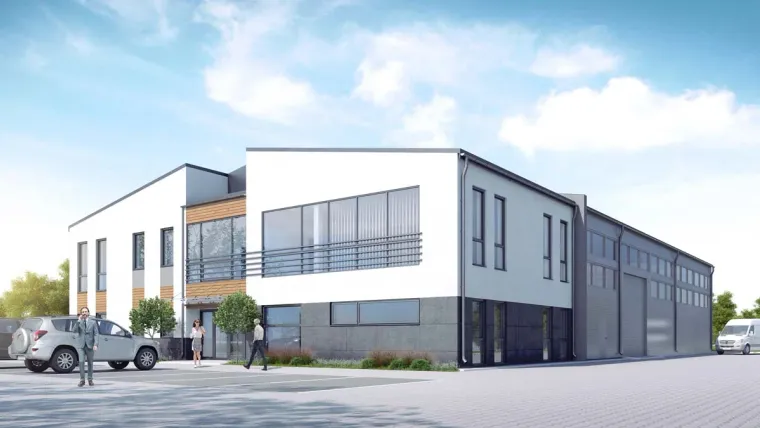 MONAVI Hall - visualisation of a hall with an office section