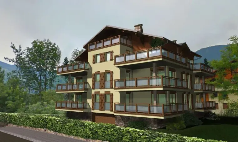 Multi-family building - visualisation of a mountain-side development